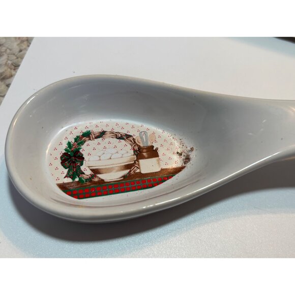 House Of Lloyd 1988 Christmas Is Homemade Ceramic Spoon Rest With Box - Picture 7 of 7
